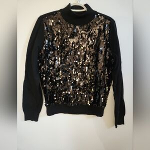 Ann Taylor Black Sequin Sweater Size m